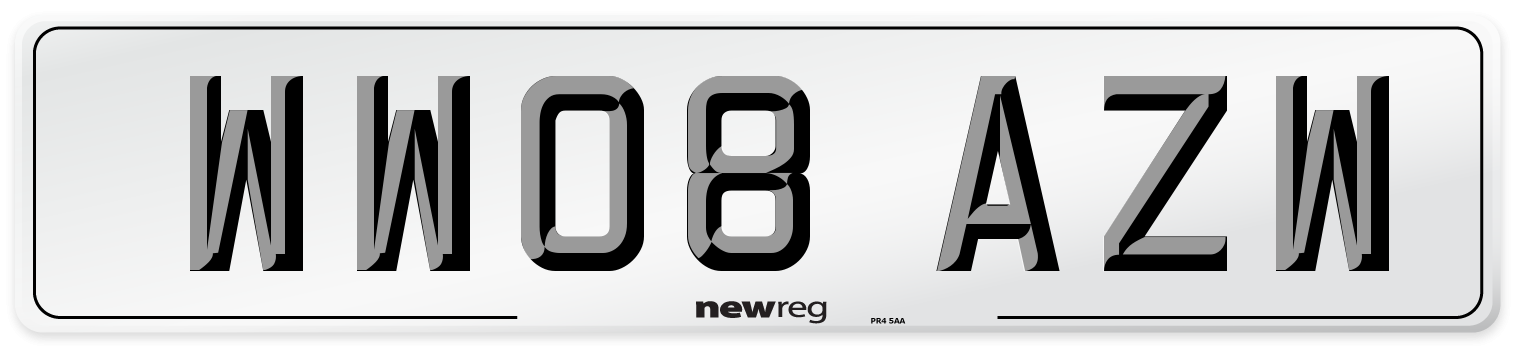 WW08 AZW Number Plate from New Reg